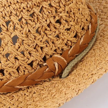 Handmade Straw Cowboy Hat Wide Brim Hat