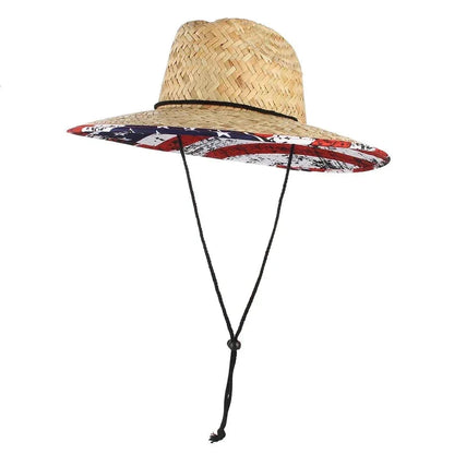 Handmade Wide Brim Lifeguard Straw Safari Hat