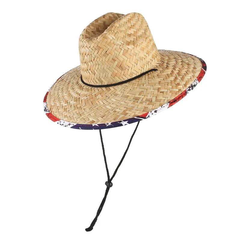 Handmade Wide Brim Lifeguard Straw Safari Hat