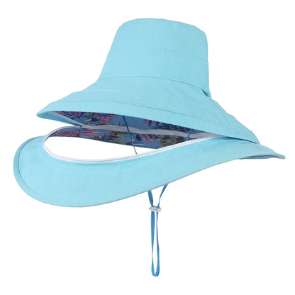 Detachable Large Brim Reversible Bucket Hat