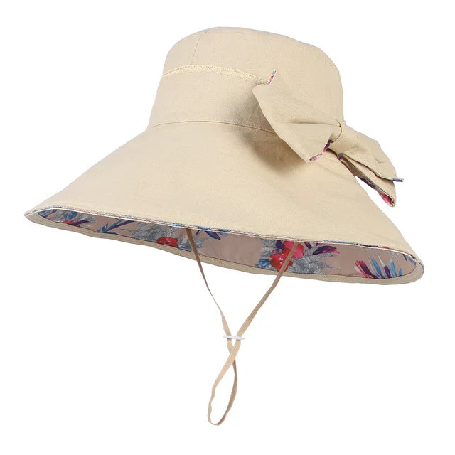 Large Brim Bowknot Bucket Hat Sun Hat