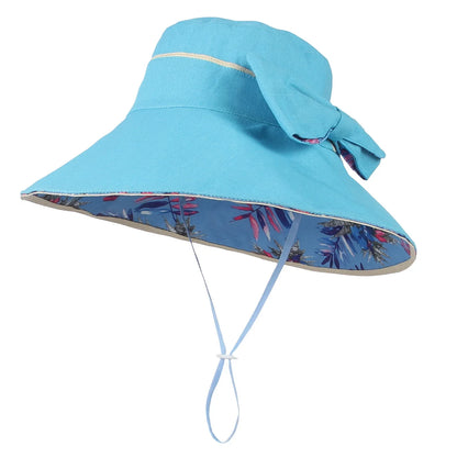 Large Brim Bowknot Bucket Hat Sun Hat