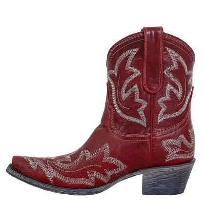 Rustic Western Leather Cowboy Boots