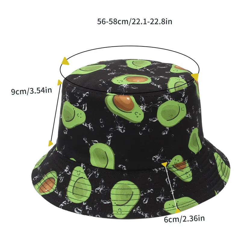 Avocado Cotton Bucket Hat Sun Hat