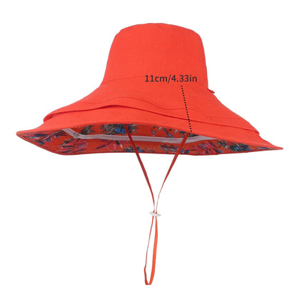 Detachable Large Brim Reversible Bucket Hat