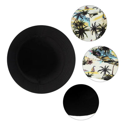 Foldable Plant Printed Reversible Bucket Hat