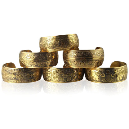 Tibetan Gold Boho Cuff Bracelet (6 Designs)