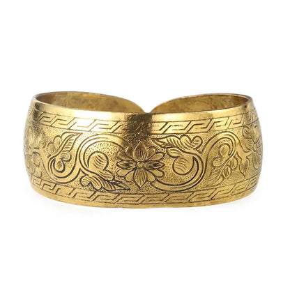 Tibetan Gold Boho Cuff Bracelet (6 Designs)