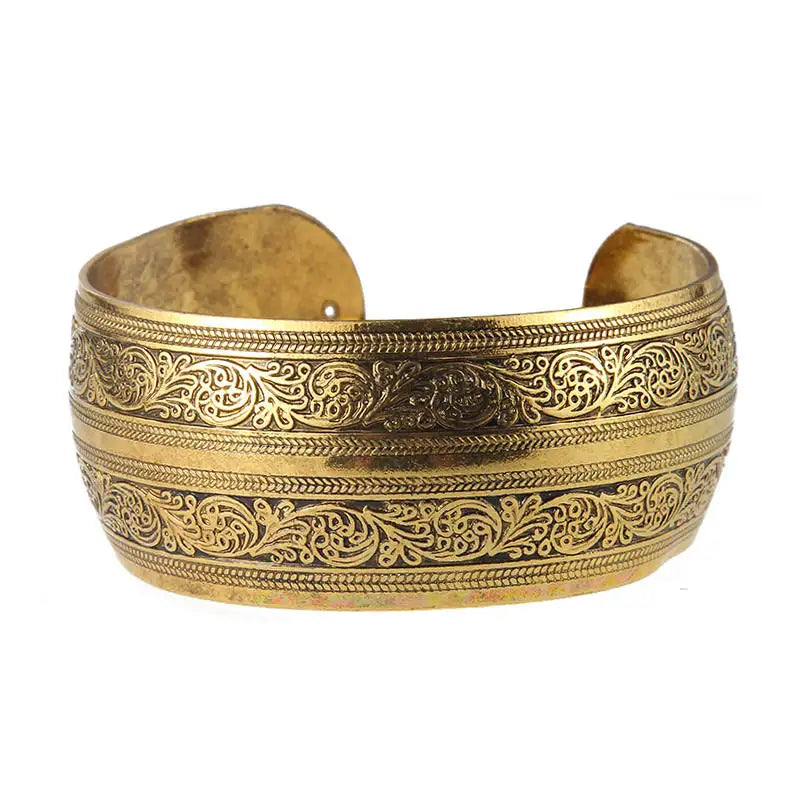 Tibetan Gold Boho Cuff Bracelet (6 Designs)