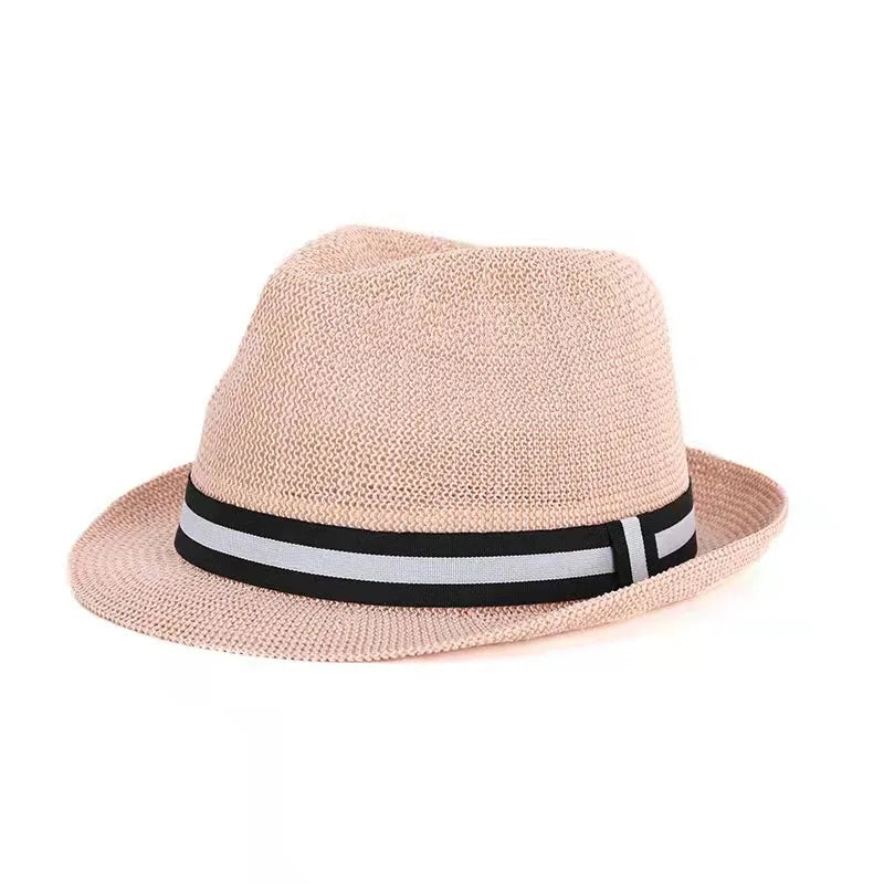 Summer Straw Hollow Breathable Trilby Hat