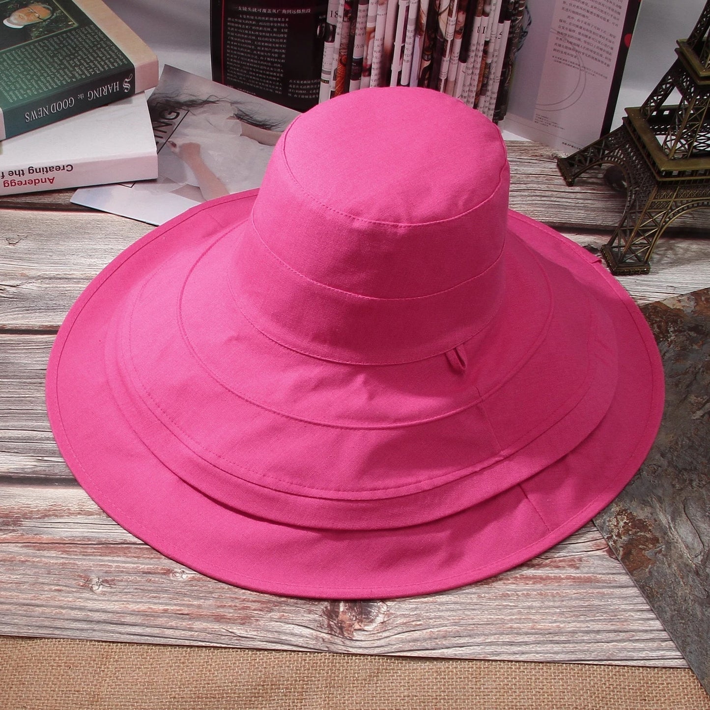 Detachable Large Brim Reversible Bucket Hat