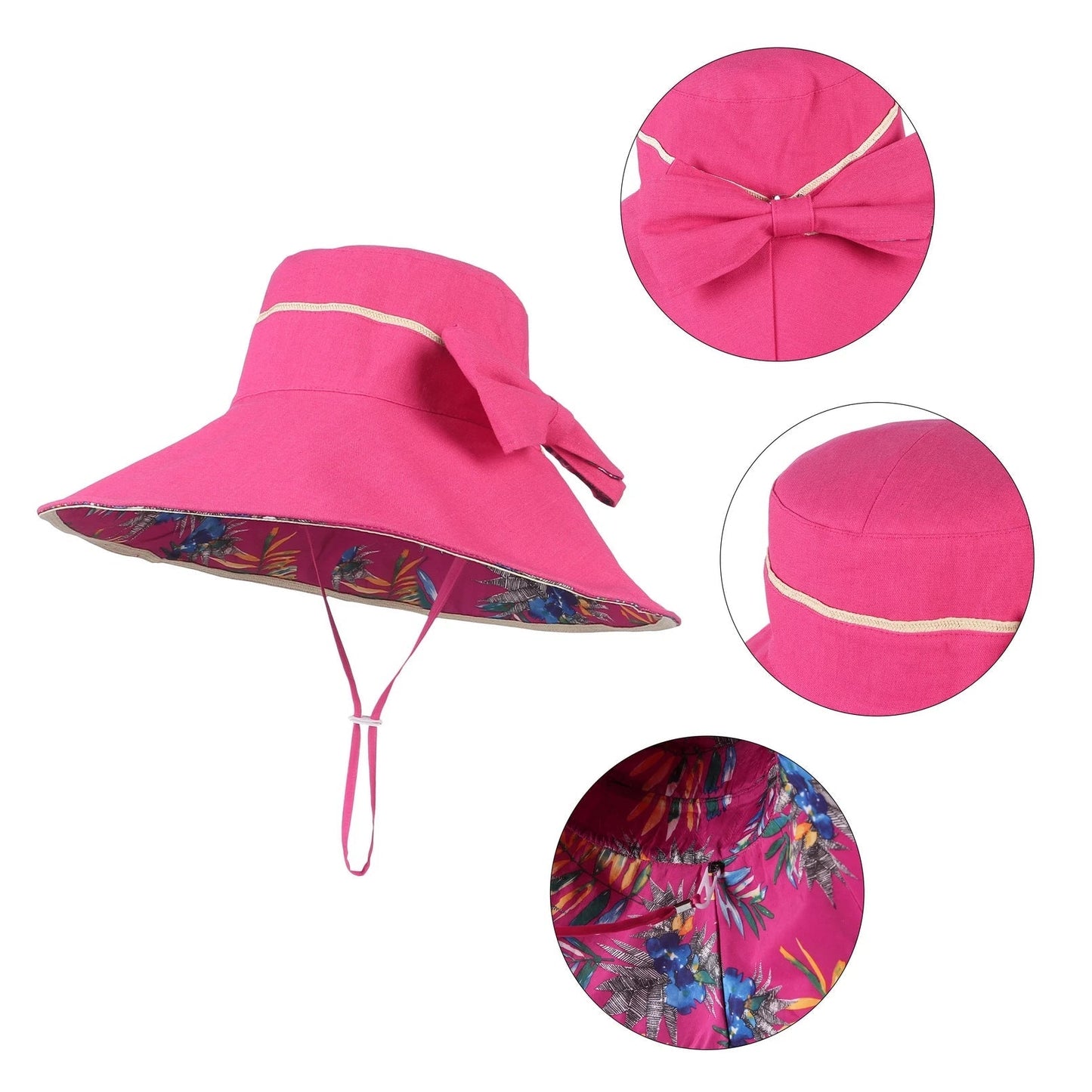 Large Brim Bowknot Bucket Hat Sun Hat