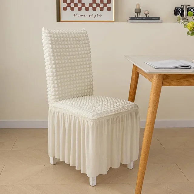 Seersucker Chair Slipcover Stretch Chair Skirt