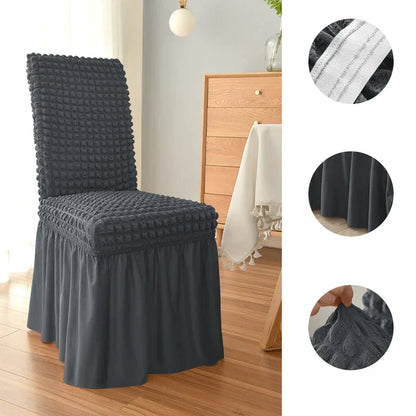 Seersucker Chair Slipcover Stretch Chair Skirt