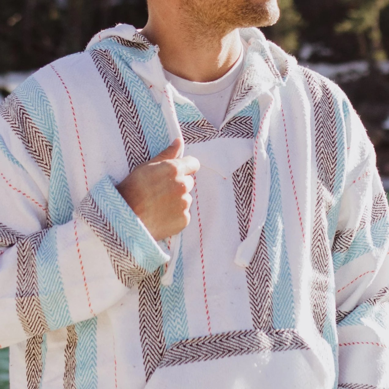 Tormenta Blue Mexican Drug Rug Baja Hoodie