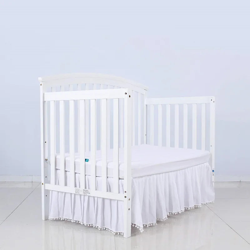 Rufflled Bed Skirt with Tassel Baby Children Crib Bed Skirt