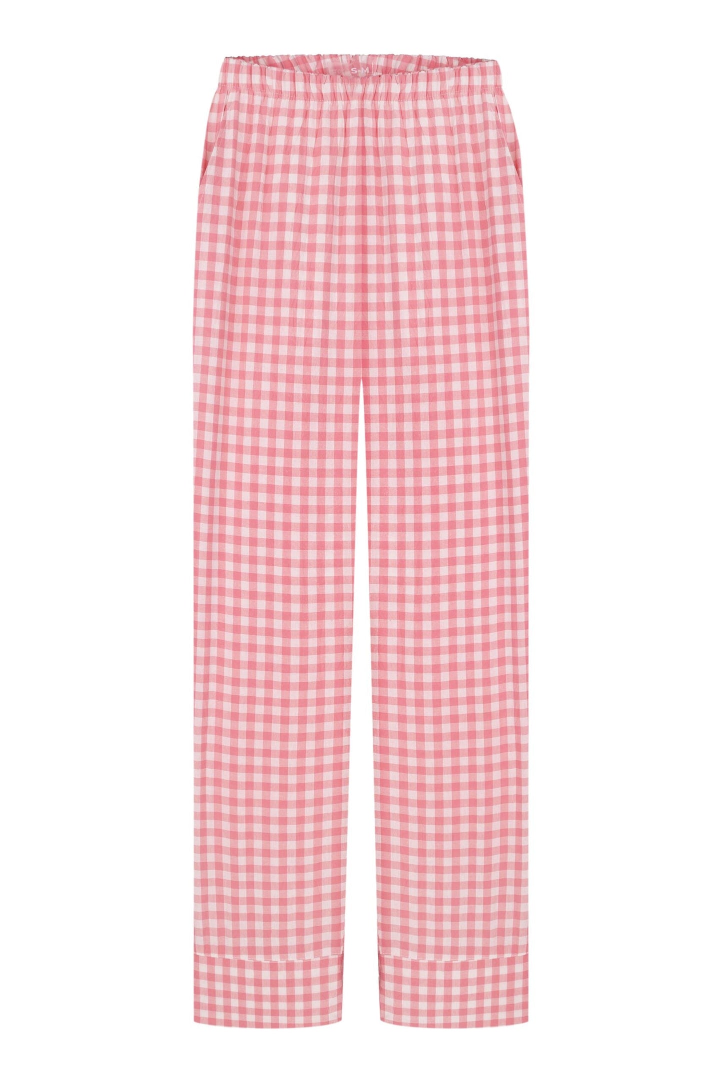 Pink Plaid Loose Pajamas Set