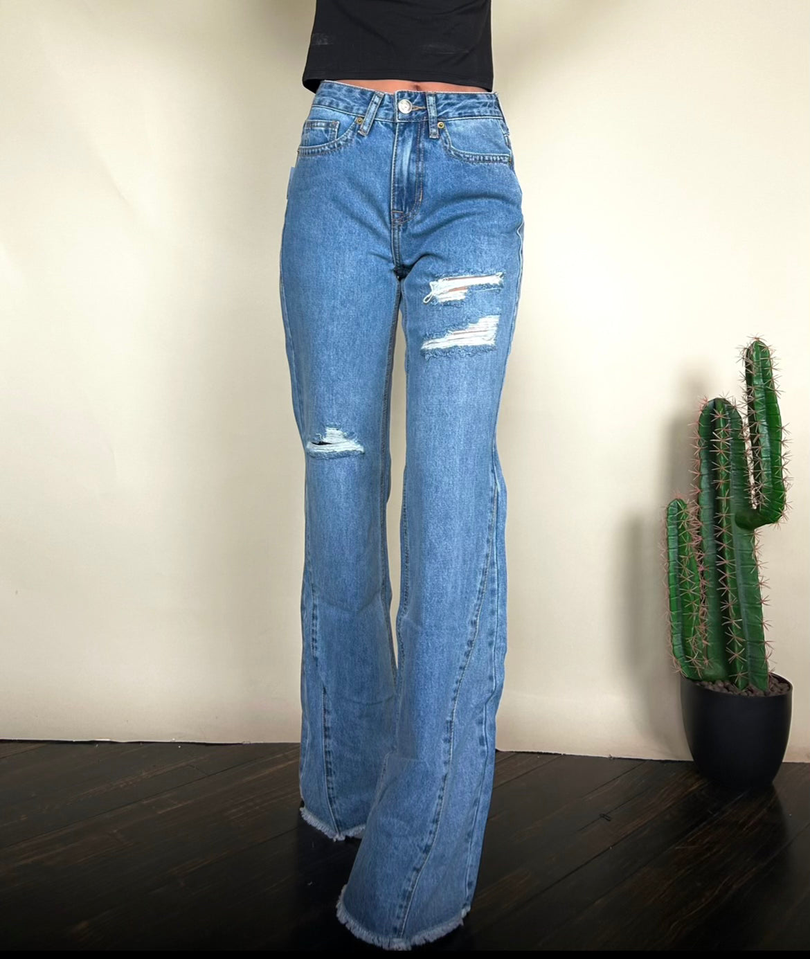 Final Sale __artina Palazzo distressed Women's Jeans