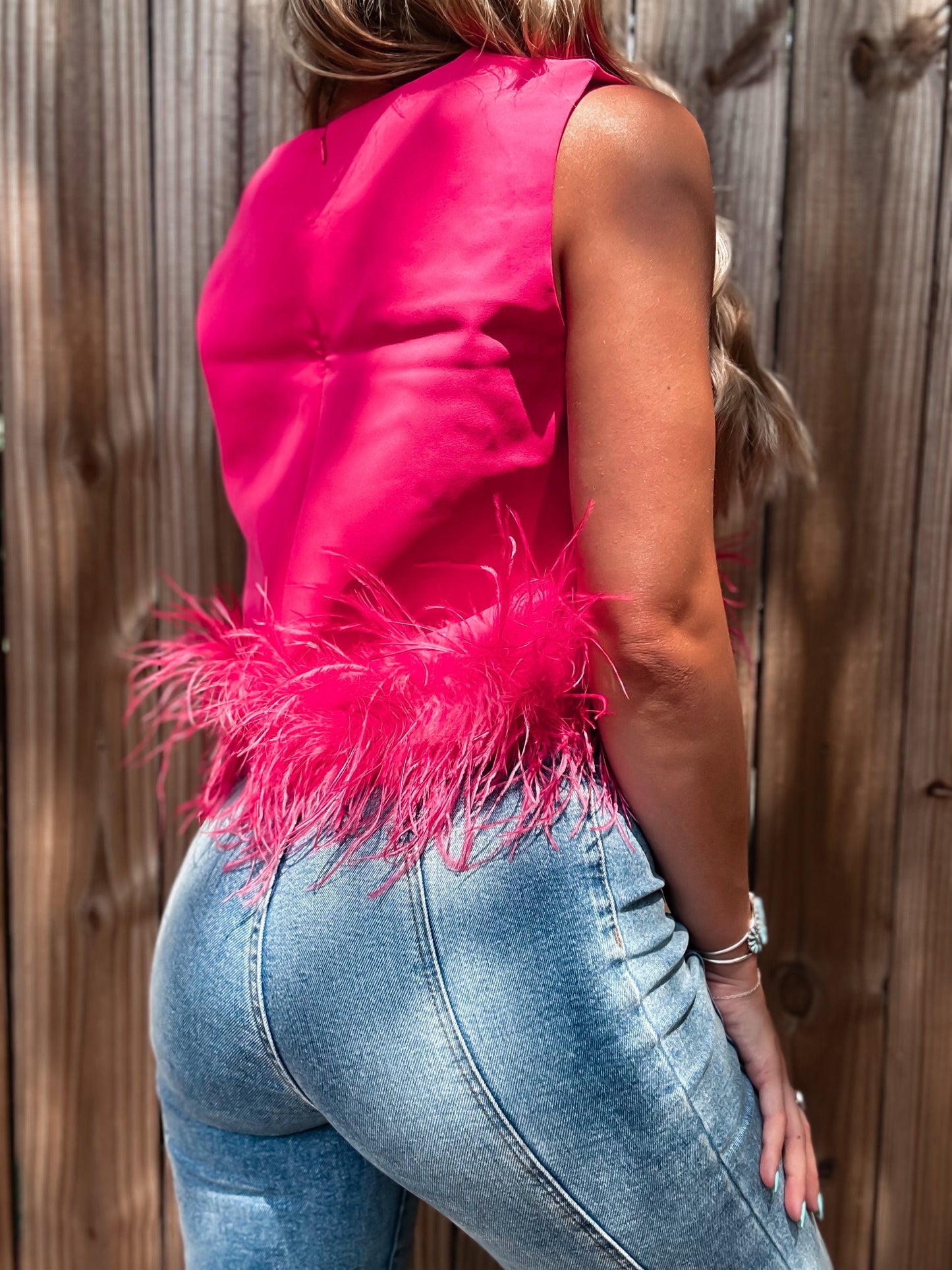 Crushing On You Feather Tank Top