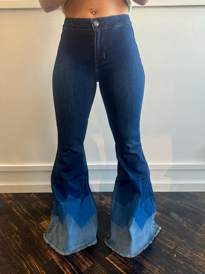 Final Sale __lue Wave Bell Bottoms Jeans