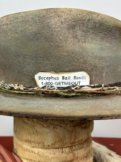 The Moonshiner Brown and Green Distressed Cowboy Hat