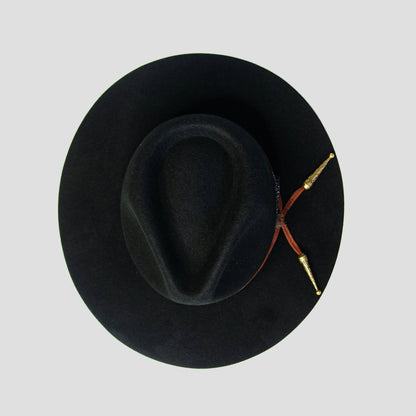 Classic Men's Felt Fedora Hat-Black