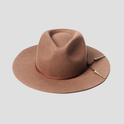 Classic Men's Felt Fedora Hat-Walnut