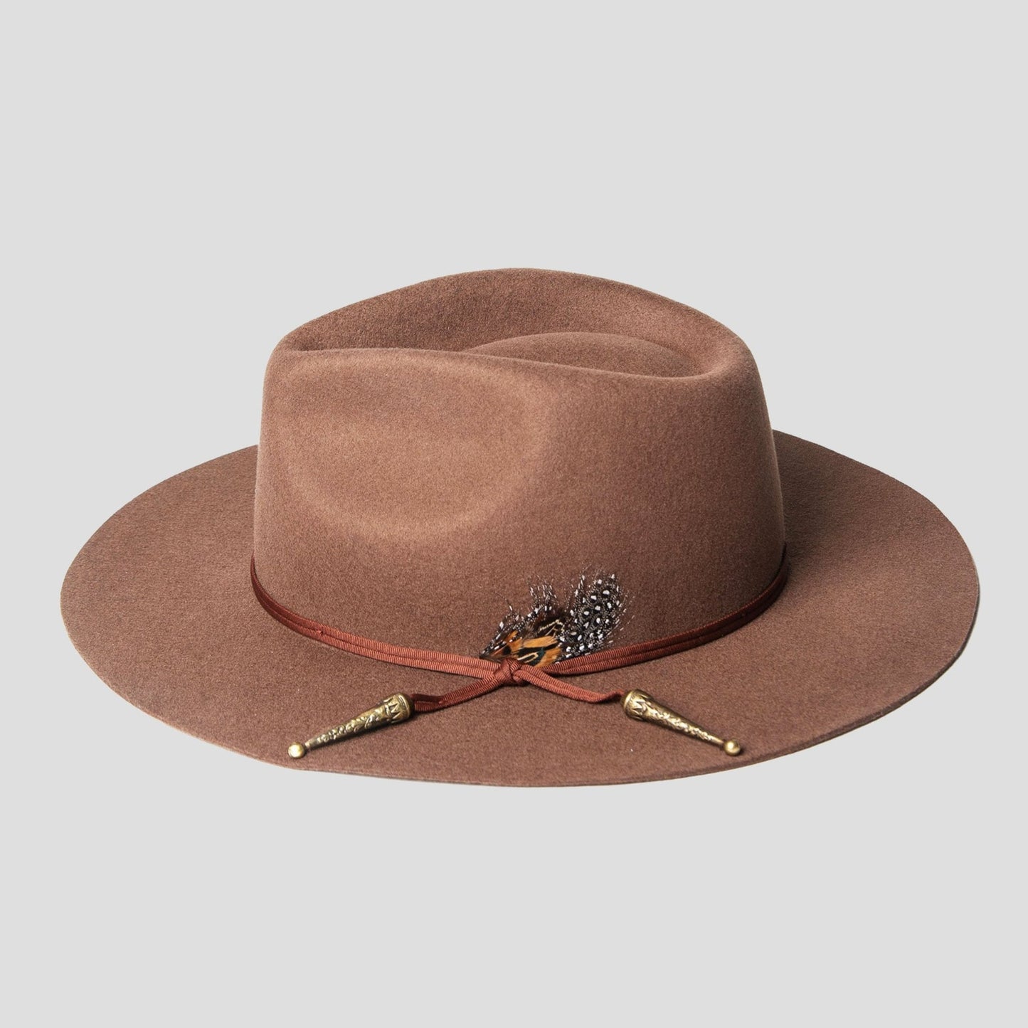 Classic Men's Felt Fedora Hat-Taupe