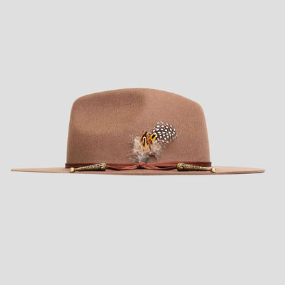 Classic Men's Felt Fedora Hat-Taupe