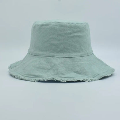 Soft Raw Hem Bucket Hat