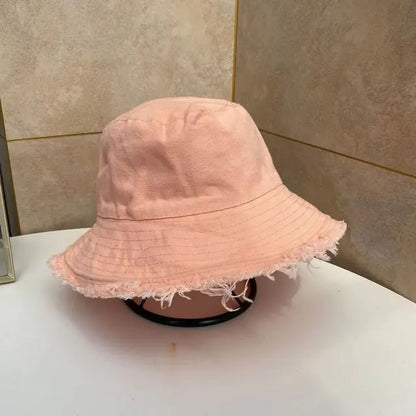 Soft Raw Hem Bucket Hat