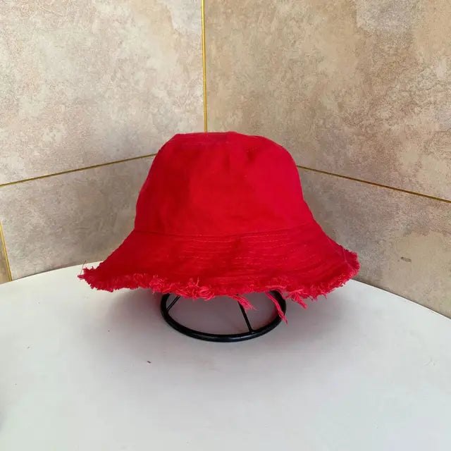 Soft Raw Hem Bucket Hat