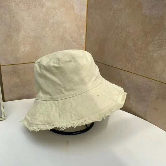 Soft Raw Hem Bucket Hat