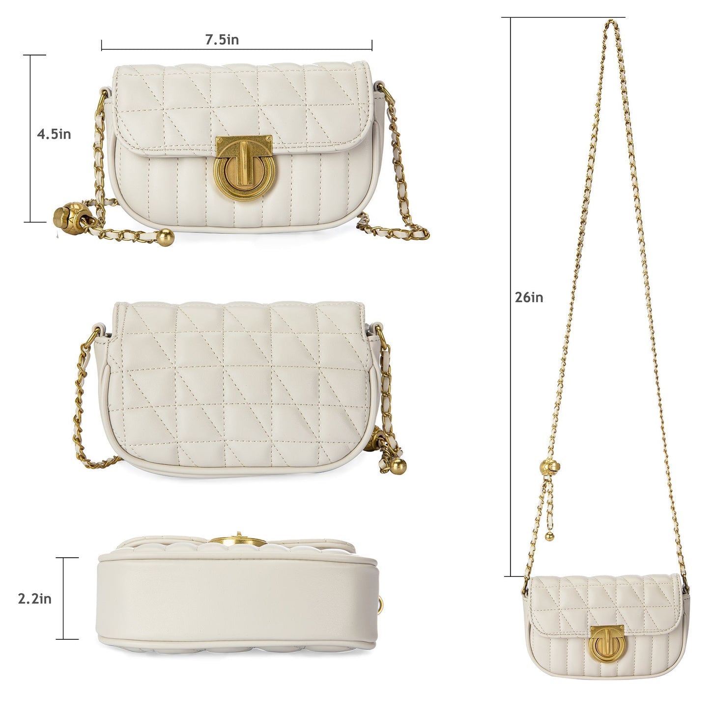 MC-1001 Milan Chiva Fashion Quilted Crossbody Bag