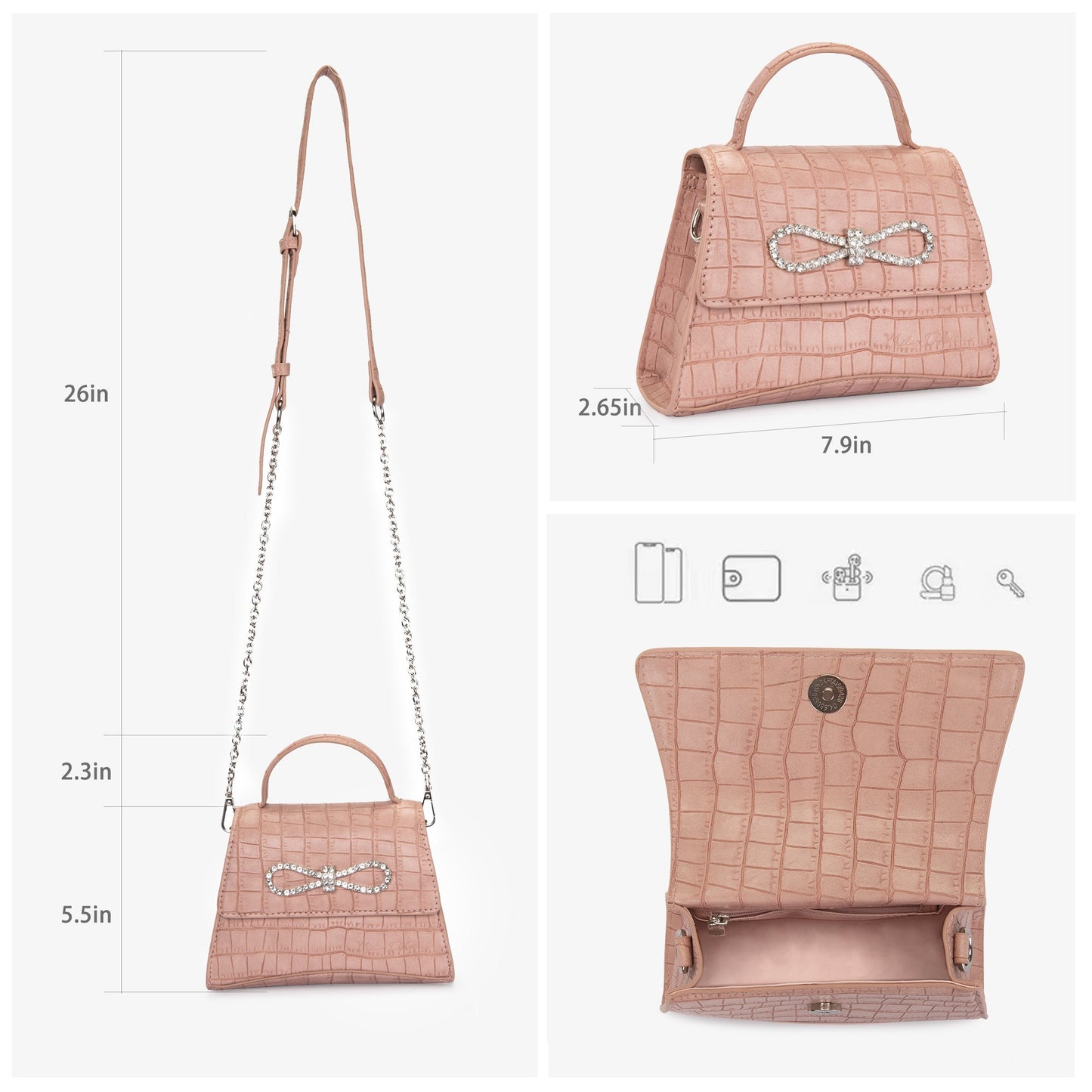 MC-1004 Milan Chiva Crocodile Crossbody Bag