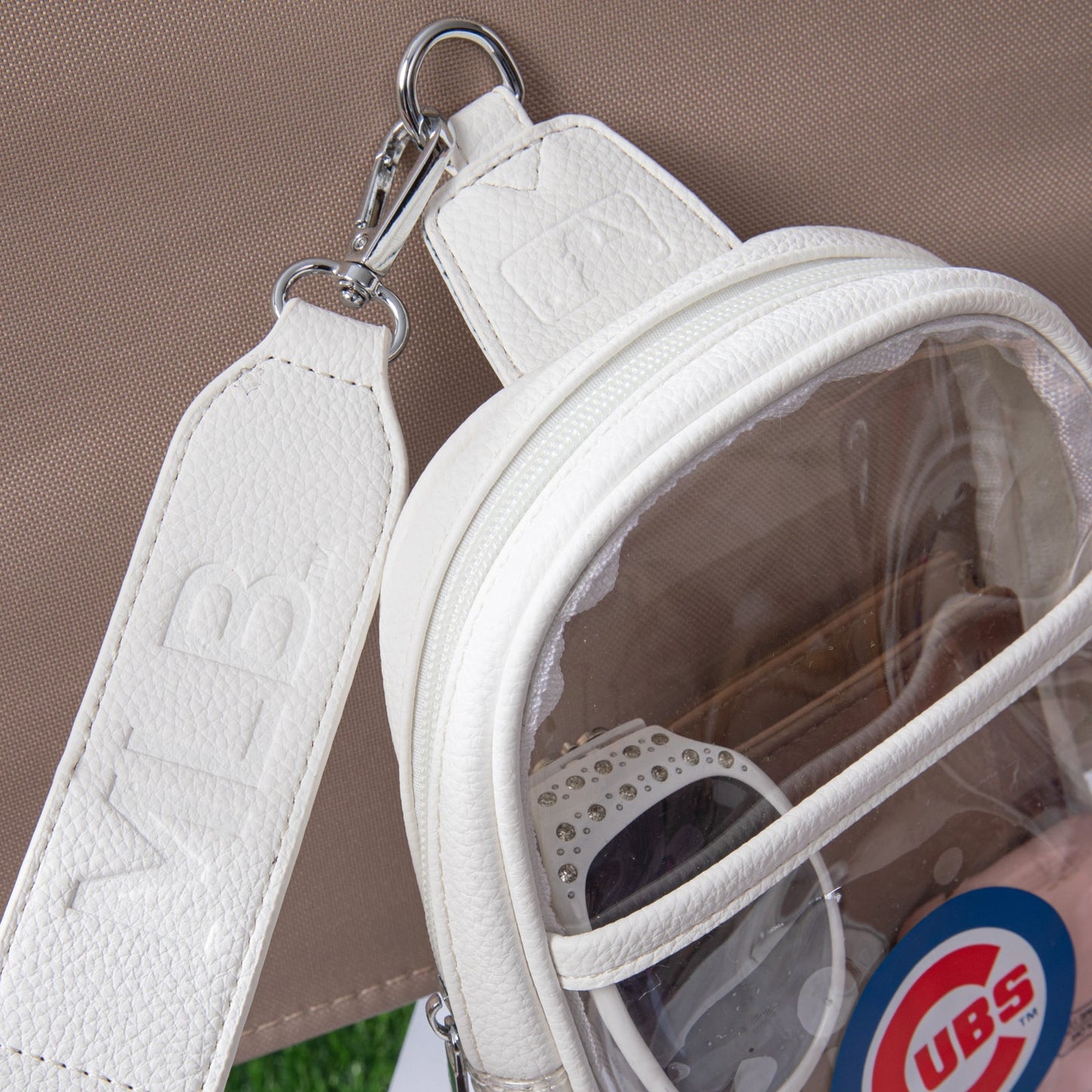 MLB-CB30-001  MLB Chicago Cubs Clear Mini Sling Stadium Bag