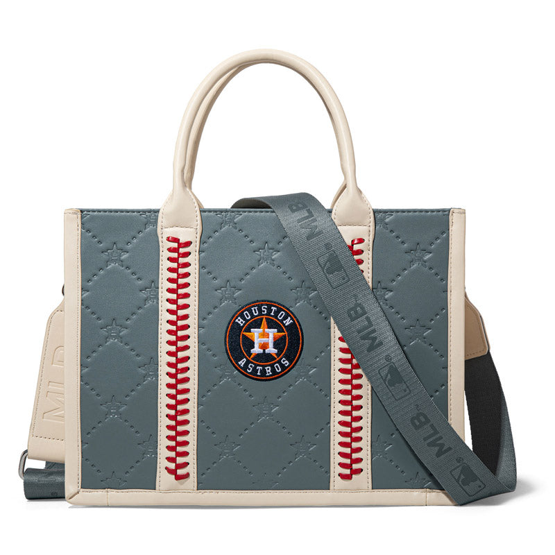 MLB Houston Astros Leather Stitched Crossbody Bag-Jean