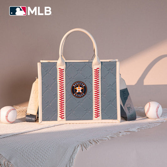 MLB Houston Astros Leather Stitched Crossbody Bag-Jean