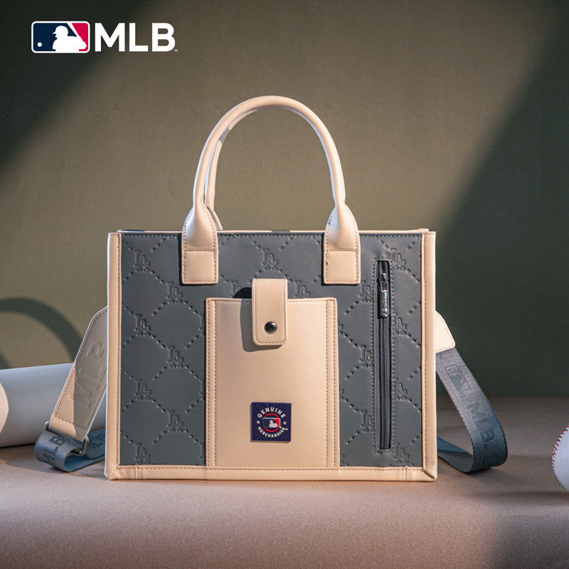 MLB Los Angeles Dodgers Leather Stitched Crossbody Bag-Jean