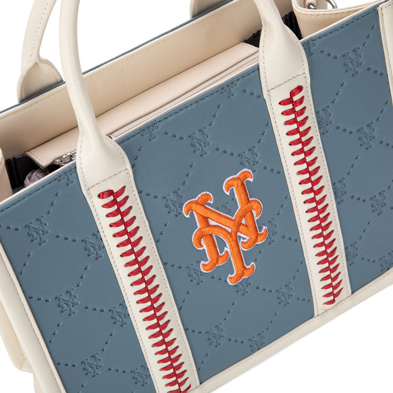 MLB New York Mets Leather Stitched Crossbody Bag-Jean