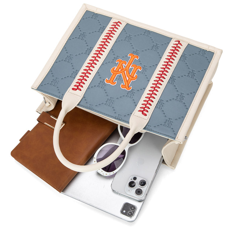 MLB New York Mets Leather Stitched Crossbody Bag-Jean