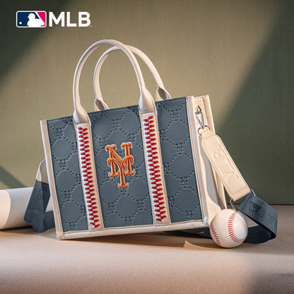 MLB New York Mets Leather Stitched Crossbody Bag-Jean