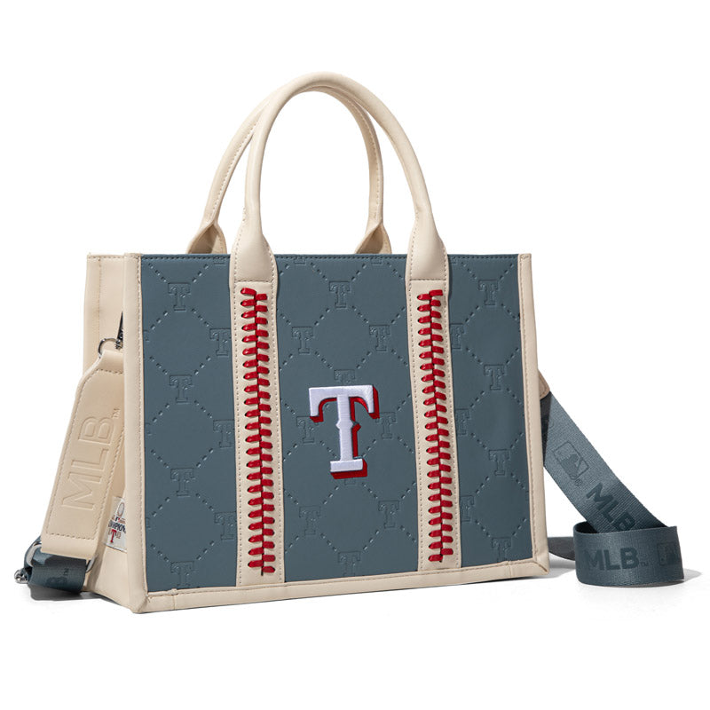 MLB Texas Rangers Leather Stitched Crossbody Bag-Jean