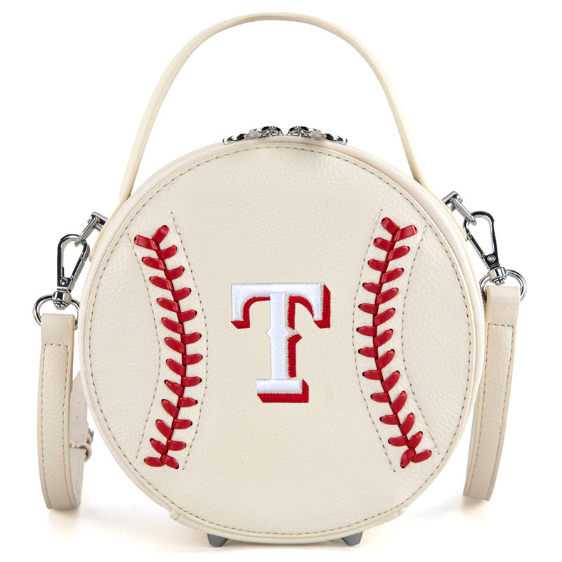 MLB Texas Rangers Leather Circle Crossbody Bag