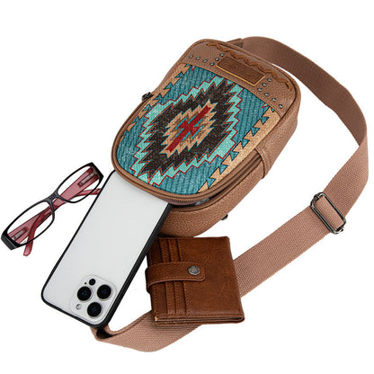 Montana West Aztec Embroidered Sling Bag