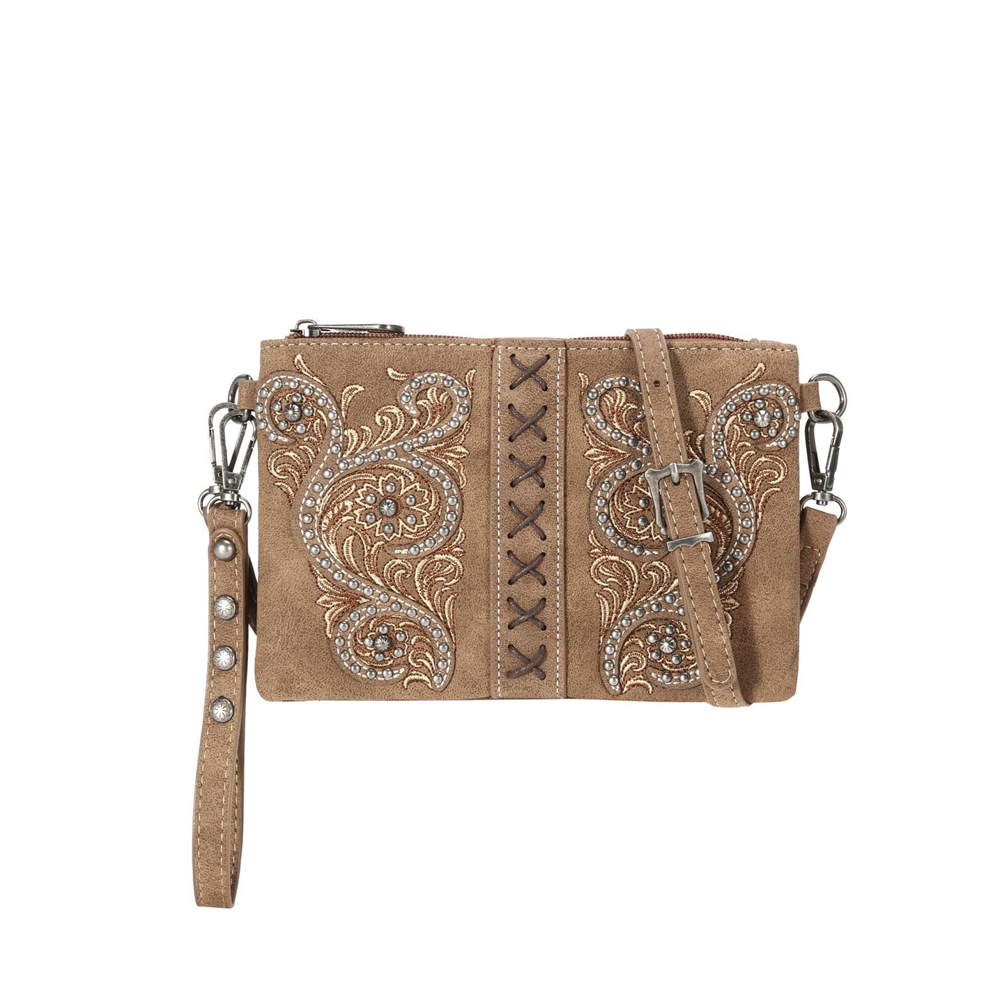 Montana West Floral Embroidered Collection Clutch/Crossbody