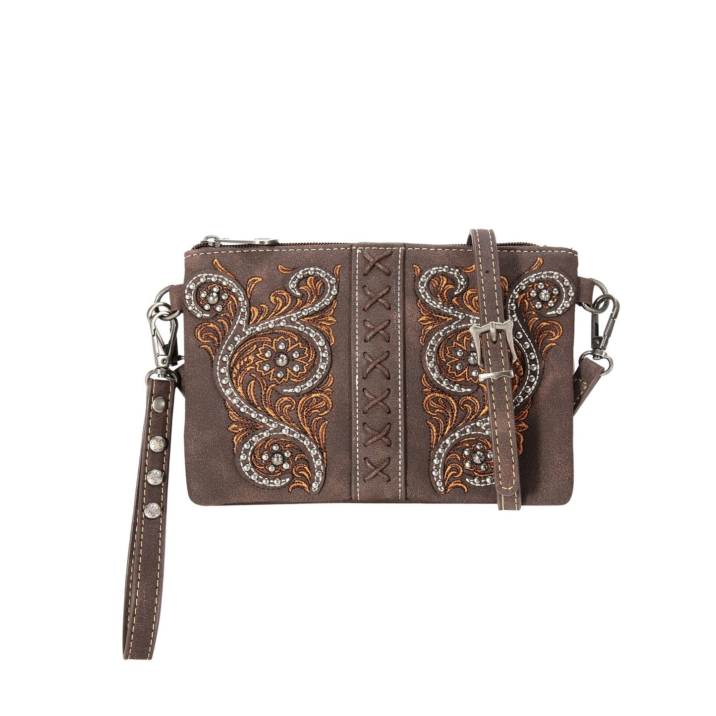 Montana West Floral Embroidered Collection Clutch/Crossbody