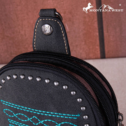 Montana West Embroidered Boot Stitch  Sling Bag