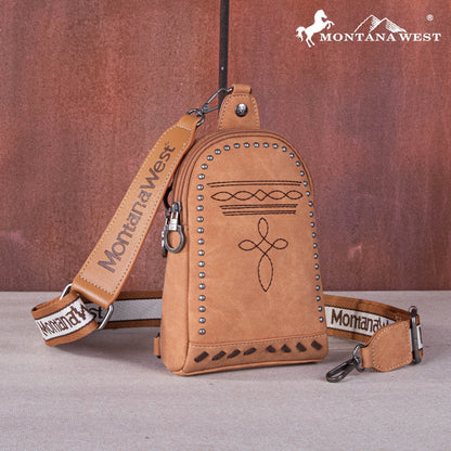 Montana West Embroidered Boot Stitch  Sling Bag