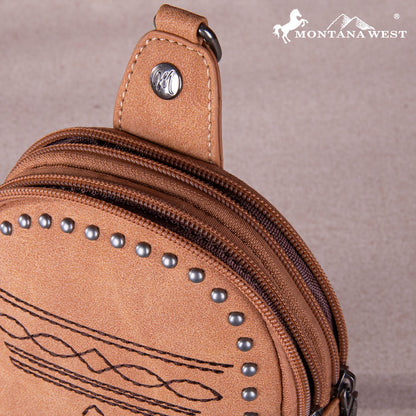 Montana West Embroidered Boot Stitch  Sling Bag